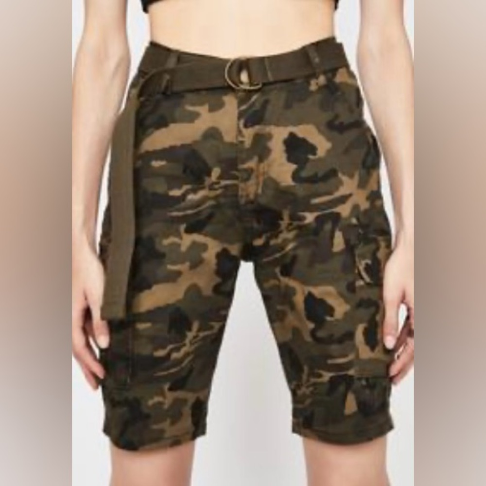 Dolls Kill camo U Know The Drill camouflage cargo shorts S